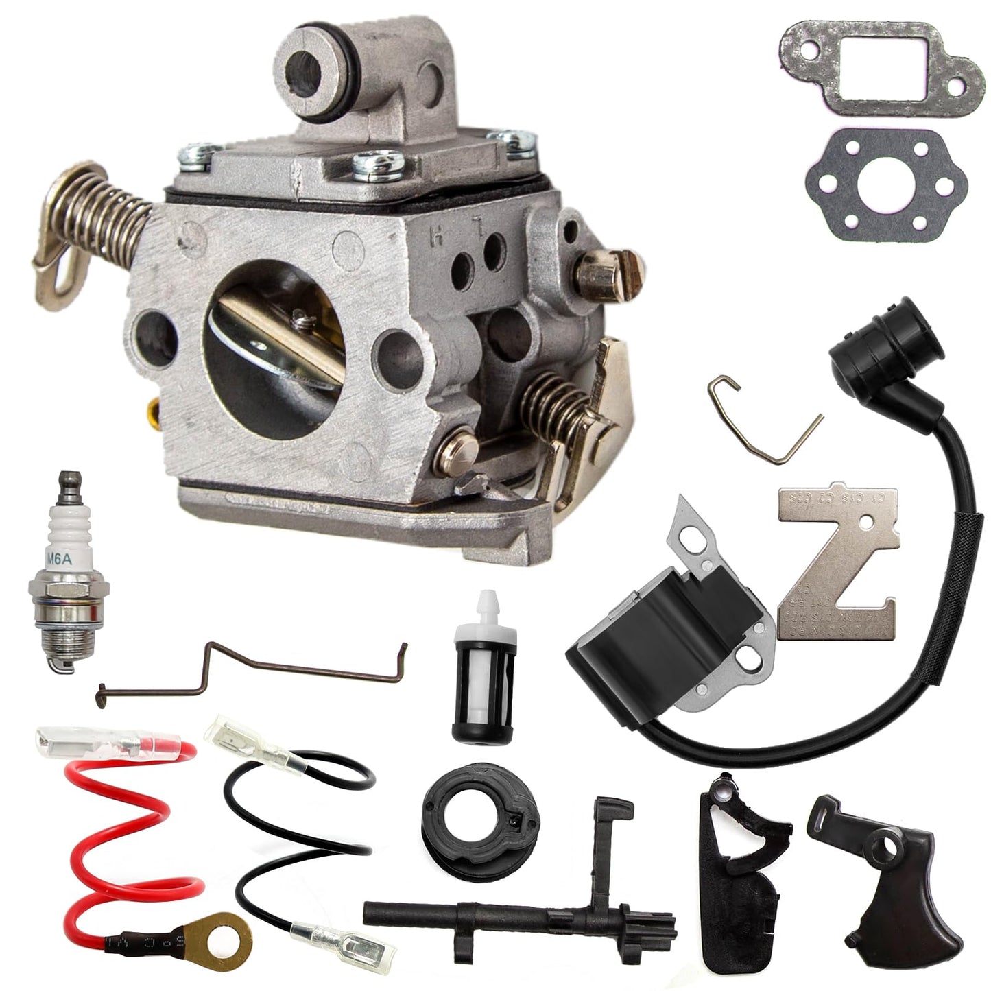 CADUFUELLY MS170 Carburetor Replacement for Stihl MS170 MS180 017 018 Chainsaw with Air Filter Fuel Oil Line Spark Plug Replaces C1Q-S57 C1Q-S57A C1Q-S57B 1130 120 0603