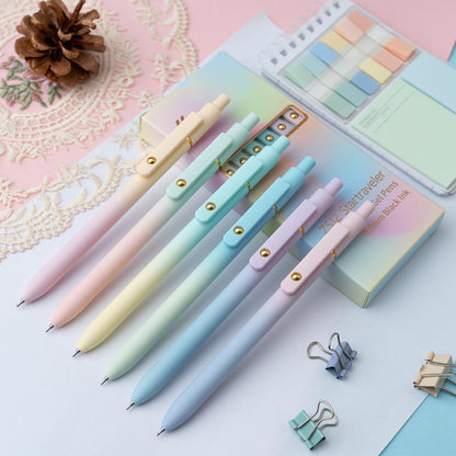 UIXJODO 12 Pcs Gel Pens 0.5mm Quick Dry Black Ink Pens Fine Point Smooth Writing Pens, Cute Office and School Supplies Gifts for Women Teacher Students (12 Pcs Ombre Gold)
