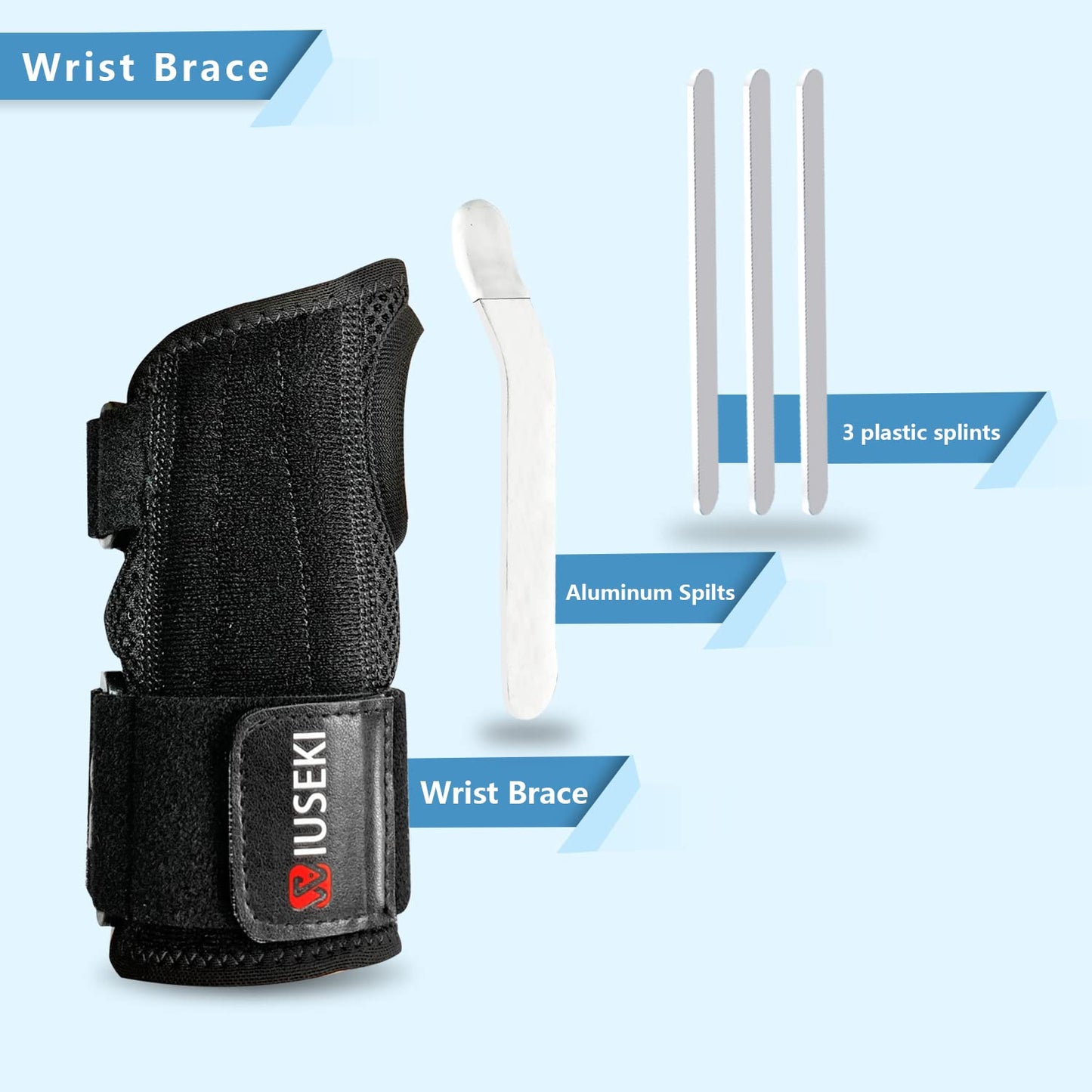 Carpal Tunnel Wrist Brace Support with 2 Straps and Metal Splint Stabilizer - Helps Relieve Tendinitis Arthritis Carpal Tunnel Pain - Reduces Sprain Recovery Time for Men Women(M/L, Right Hand)