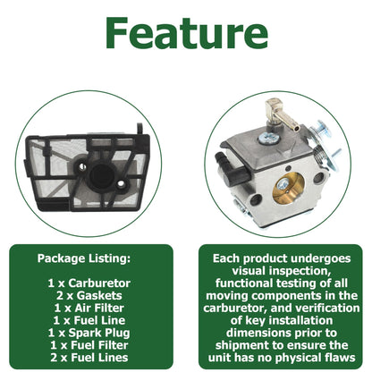 ALL-CARB Carburetor Replacement for Stihl 028 028AV Super Chainsaw with Air Filter Kit HU-40D WT-16B