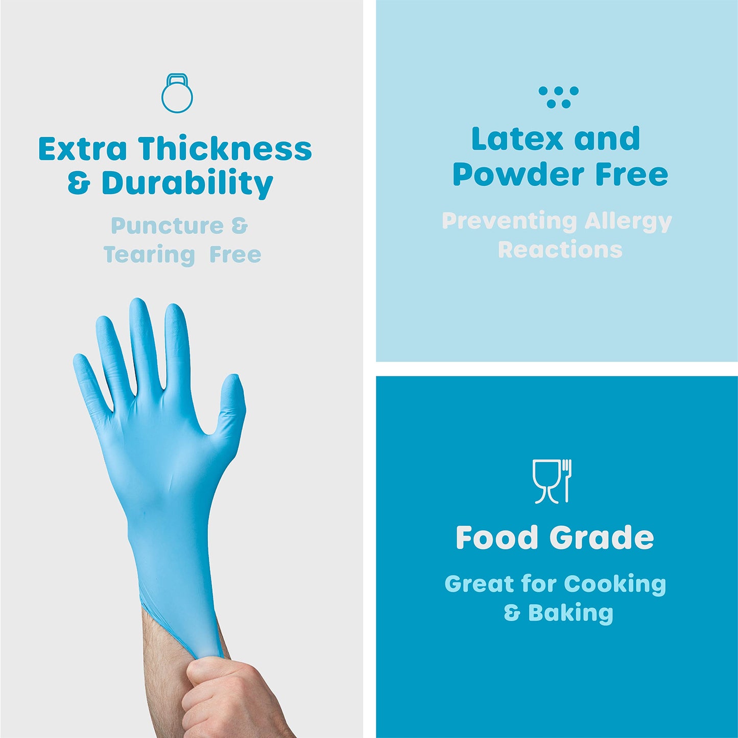 Comfy Package [200 Count] Synthetic Vinyl Blend Disposable Gloves Non-Sterile, Powder & Latex Free, Chemical Resistance Gloves - Medium