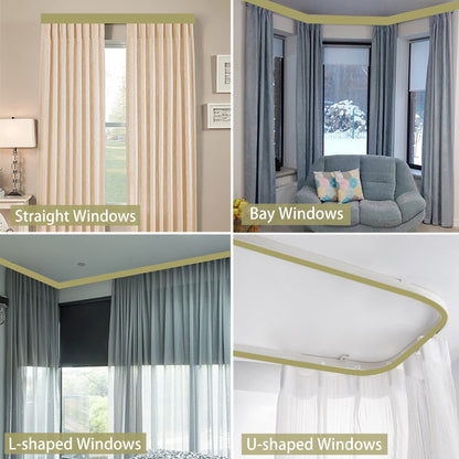 Trimold Premium Ceiling Curtain Track System, Flexible and Durable Design for Effortless Gliding, Ideal for Shower Window RV Room Dividers, Privacy and Home Décor