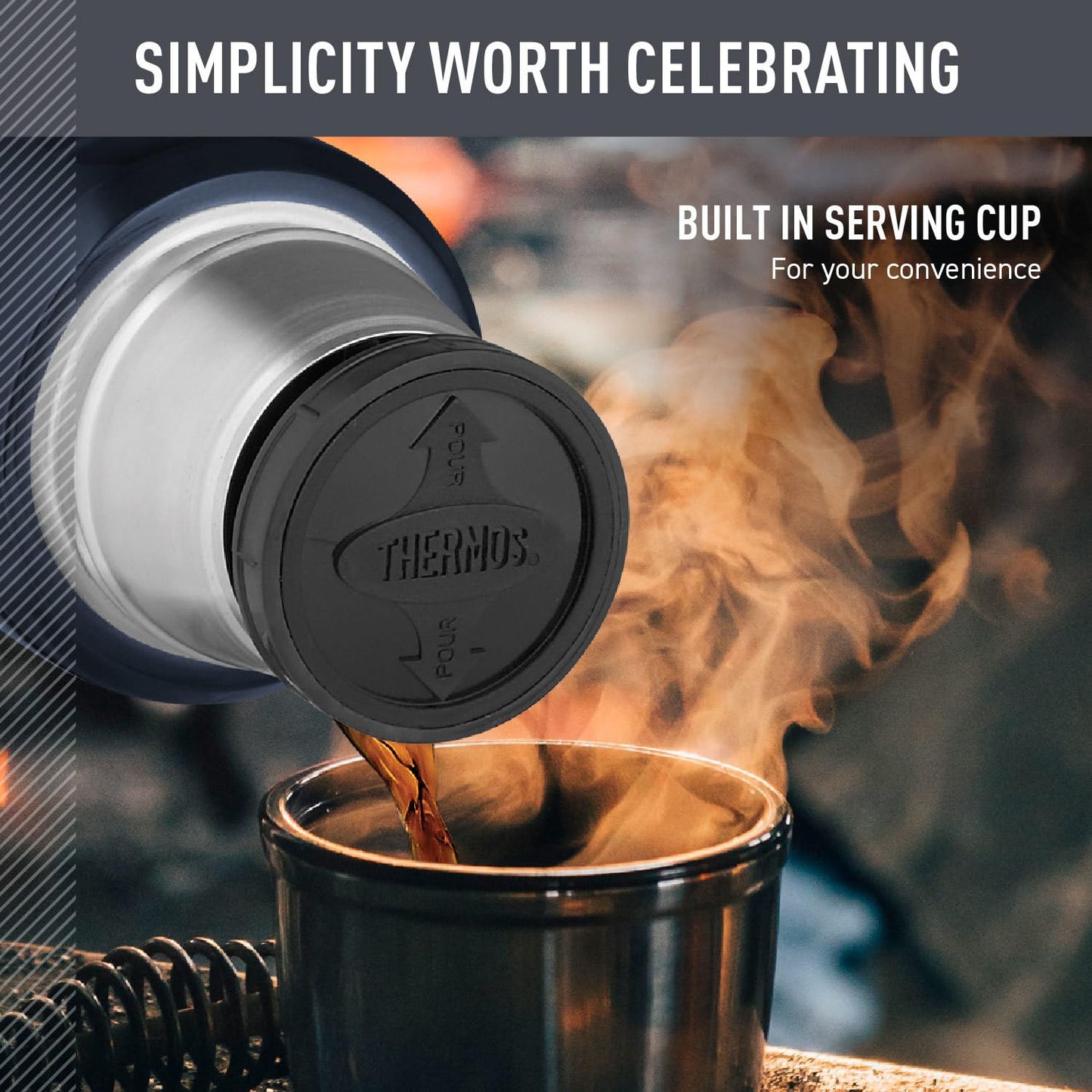 Thermos SK2000STTRI4 Stainless King 16 Ounce Compact Bottle, Stainless Steel, Gray