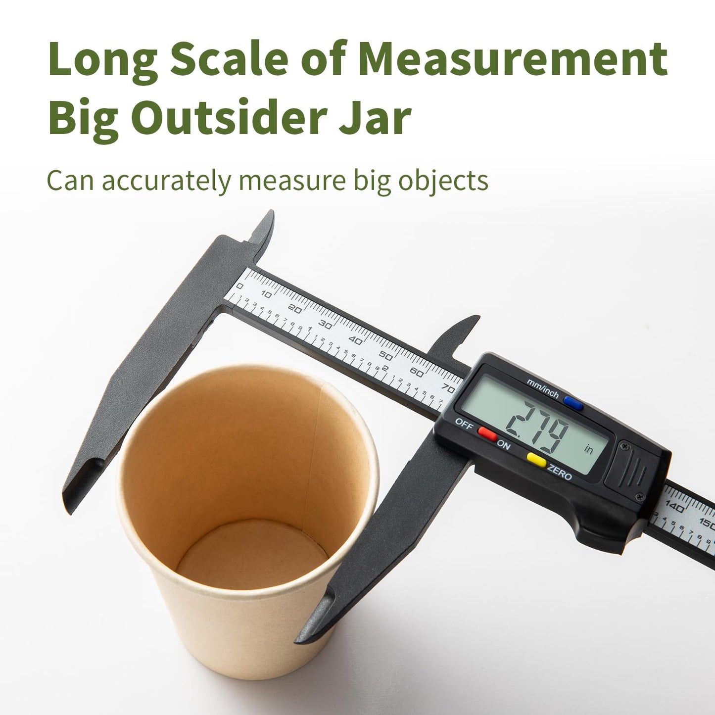 SCITOOLS Digital Caliper 0-8"/200mm Measuring Tool, Micrometer Caliper with Auto-Off Feature, Interchangeable Between inches and millimeters for Jewelry Measurement and 3D Printing