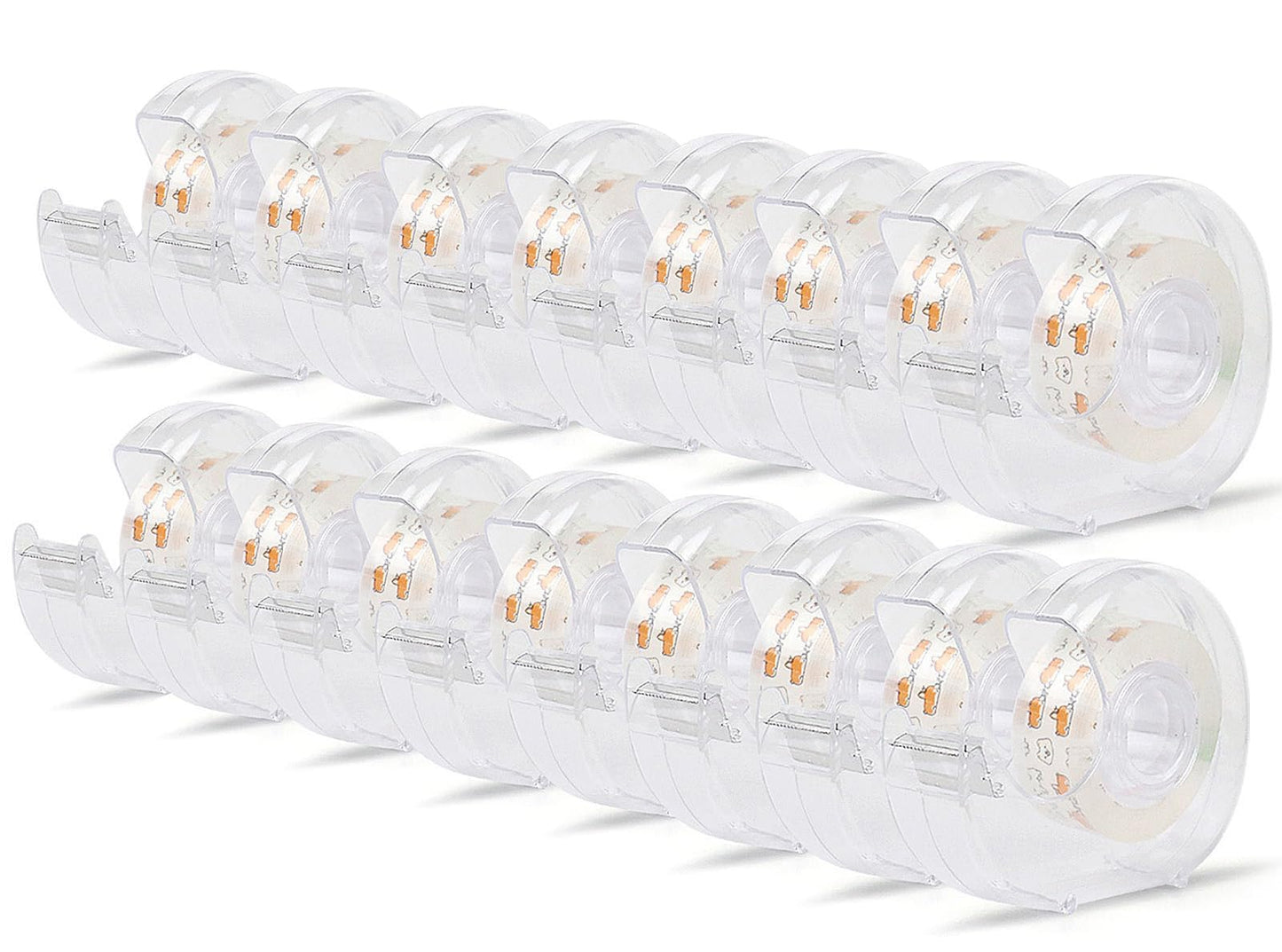 BOMEI PACK Office Transparent Tape with Dispenser, 16PACK Clear Refill Rolls Gift Wrap Tape Dispenser, 3/4in x 1000in