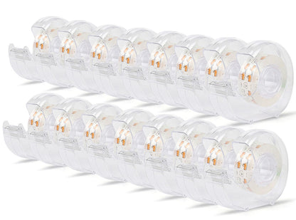 BOMEI PACK Office Transparent Tape with Dispenser, 16PACK Clear Refill Rolls Gift Wrap Tape Dispenser, 3/4in x 1000in