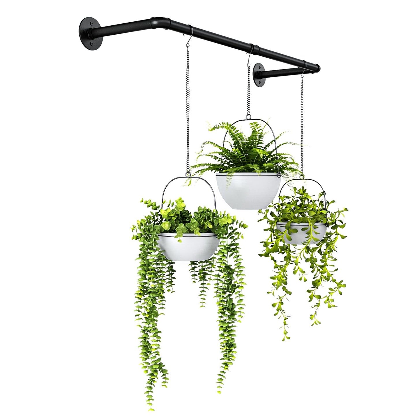 Bamworld Hanging Planters for Indoor Plants Plant Hanger Indoor Hanging Plant Rod 36.2in Window Plant Shelves Metal Rod Pot Not Included