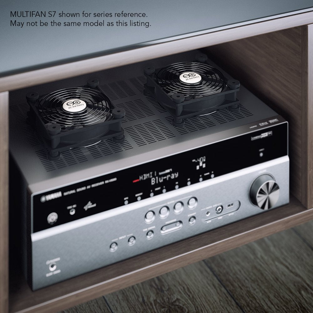AC Infinity MULTIFAN S3-P, Quiet 120mm AC-Powered Fan with Speed Control, UL-Certified for Receiver DVR PlayStation Xbox Component Cooling