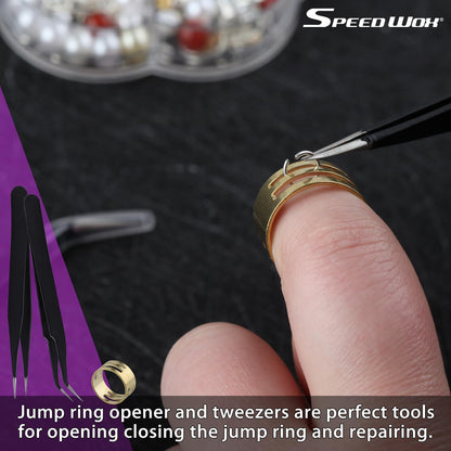 SPEEDWOX 6PCS Mini Jewelry Pliers Set 3-Inch Pliers Set Double Nylon Flat Jaw Pliers Round Nose Pliers End Cutting Pliers Long Nose Pliers With Cutter Diagonal Pliers Bent Nose Pliers Jump Ring Opener