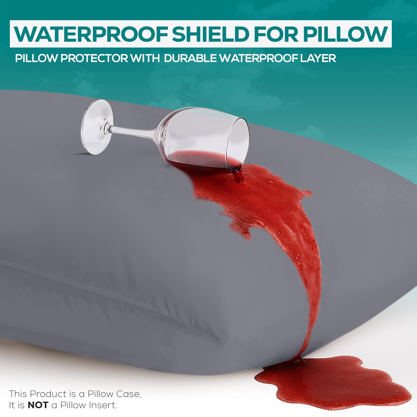 Utopia Bedding Waterproof Pillow Protectors Zippered Queen Size (2 Pack, Gray), Zippered Pillowcases, Bed Bug Proof Pillow Encasement Covers 20 x 28 Inches