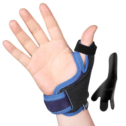 VELPEAU Thumb Wrist Support Brace, CMC Thumb Spica Splint for Arthritis Pain, De Quervains Tenosynovitis, Trigger Thumb, Tendonitis, Sprain, Fits Both Left or Right Hands (Plastic Insert Version, M)