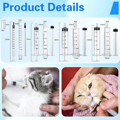 50 Pack 10ml Plastic Syringe Individual Wrap with Cap(No Needle), Measurement and Dispensing Syringe Tools for Science Labs, Industrial Oil Ink, Liquid Refilling and Measuring, Feeding Pets