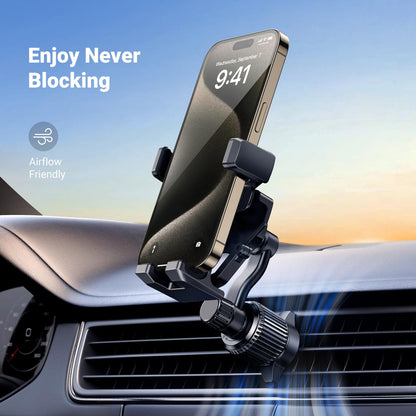 UGREEN Car Phone Holder Gravity Vent Phone Mount, Never Blocking Air Vent Clip Cell Phone Holder Compatible with iPhone 16 15 14 13 12 Pro Max Mini Plus, iPhone 11 SE XS XR 8 7 6 6S Smartphone, Black