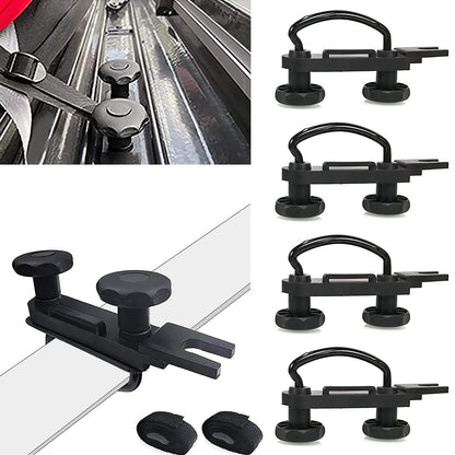 RYANSTAR RACING 4 PCS Stainless Steel Roof Box U-Bolt Clamps Rooftop car Van mounting Accessories U-Bracket mounting Accessories, 85mm Internal Width, with 8 Lock Nuts, 2 Strap Kit for Most Cars