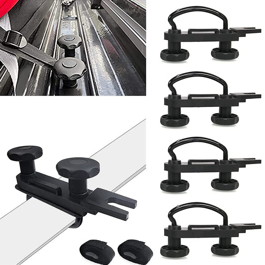 RYANSTAR RACING 4 PCS Stainless Steel Roof Box U-Bolt Clamps Rooftop car Van mounting Accessories U-Bracket mounting Accessories, 85mm Internal Width, with 8 Lock Nuts, 2 Strap Kit for Most Cars