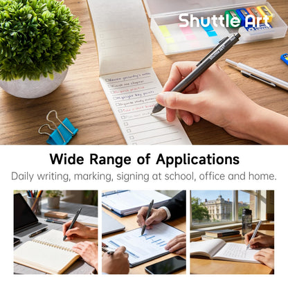 Shuttle Art 4 in 1 Multicolor Pen, 2 Pack Retractable Ballpoint Pens with 1.0mm Black Blue Red Ink and 0.5mm Mechanical Pencil, Multifunction Pens Gift Set for Writing Note Taking School Office Home