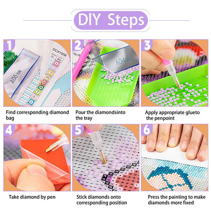6 Pack Cocktail Diamond Art Kits for Adults - Diamond Painting Kits for Adults,Cocktail 5D Diamond Art for Gifts and Home Wall Decor 10x12inch