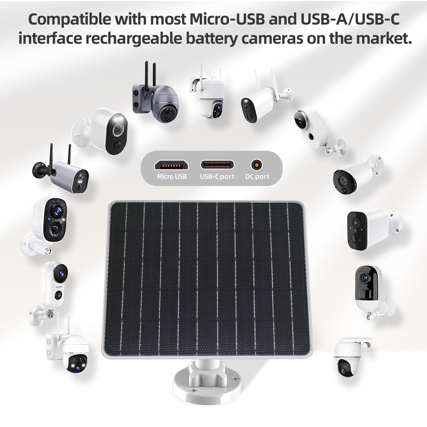 Portable Solar Panel IP67 Waterproof Solar Charger for Outdoor Camping RV (6W)