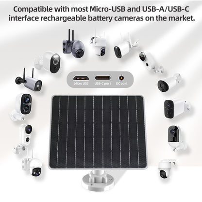 Portable Solar Panel IP67 Waterproof Solar Charger for Outdoor Camping RV (6W)