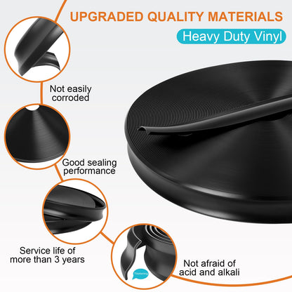 1" RV Vinyl Trim Insert 50 FT with 8 Screws, RV Corner Trim Molding Exterior,Screw Cover for RV Camper Travel Trailer,Black