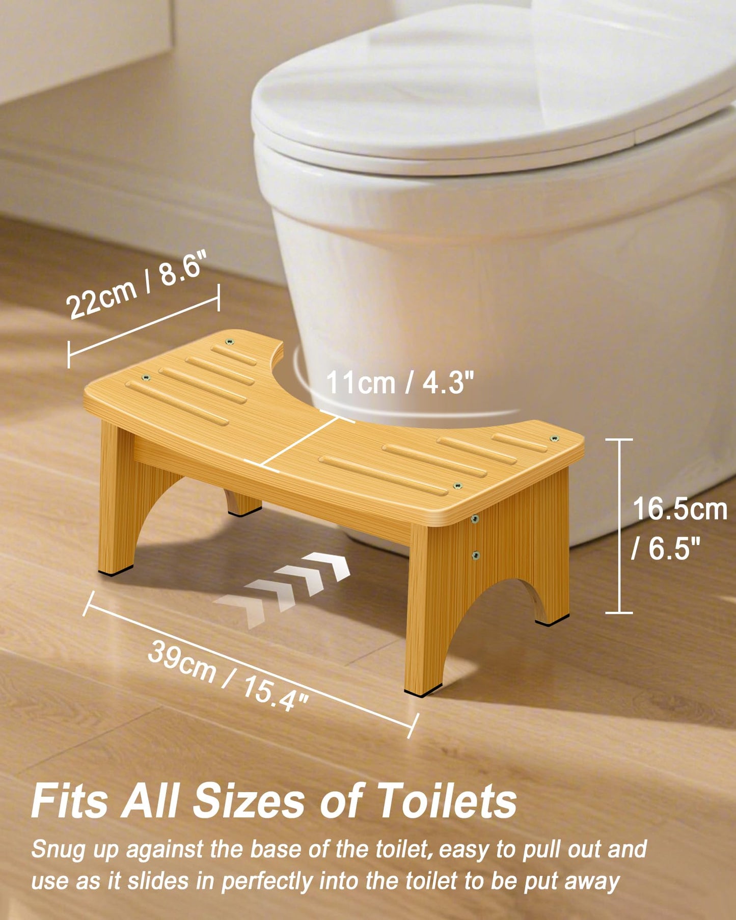 Toilet Stool Squat 6.5 Inch Poop Stool - Ergonomic Squatting Position, Non-Slip & Portable Bathroom Stool, Easy to Use Pooping Stool, Improve Potty Posture and Comfort