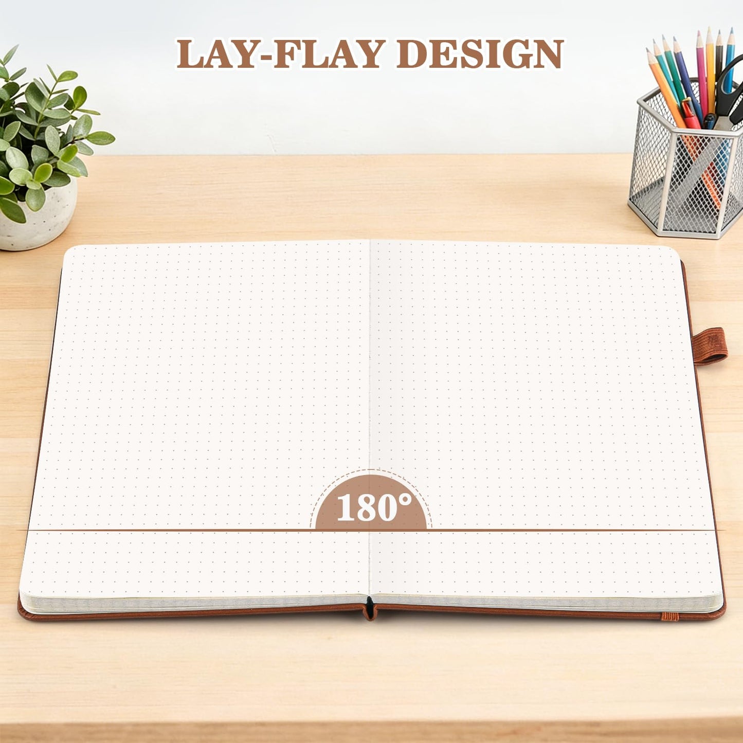 Bullet Dotted Journal Notebook 4 Pack: 160 Pages Per Pack, A5 Medium Size(5.75" × 8.38"), 120 GSM Thick Paper, Leather Dotted Notebook, Hardcover Dot Grid Notebook, Dot Journal for Wrting, Gift