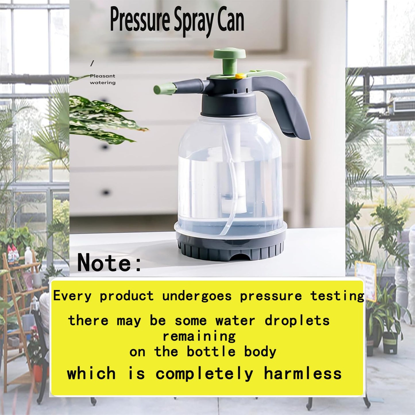 2L Plant Spray Bottle Pump Sprayer Plant Watering Can Hand-Held Misting Spray Bottle with Adjustable Nozzle (Green+Grey)