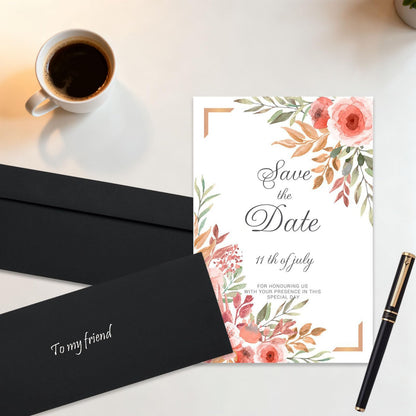 100 Pack Thickened #10 Business Envelopes,4-1/8 x 9-1/2 inches Invitation Envelopes,Perfect for Home Office & Business Mails (Black)