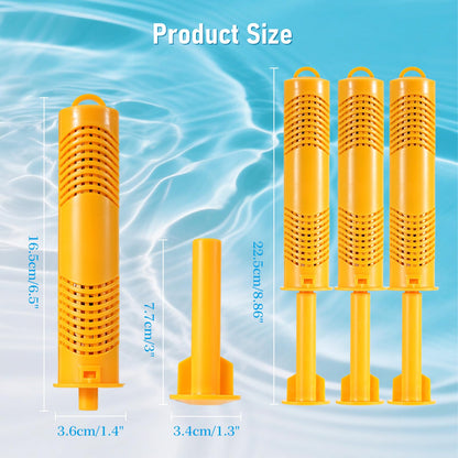 4 Pack Spa Mineral Sticks for Hot Tub, WIOR Silver Ion Cartridge with 4 Months Lifetime Mineral Cartridges Sticks for Hot Springs Spa Keeps Water Crystal Clean (Yellow, 4 PCS)