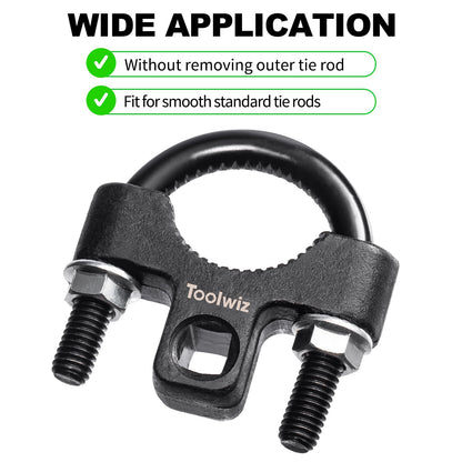 Toolwiz Inner Tie Rod Removal Tool Kit, 3/8'' Universal Low Profile Tool and Inner Tie Rod Hex Wrench Repair Remover 27-42mm End Accessory for 1/2" Square Drive, 2pcs for Most Cars Repair