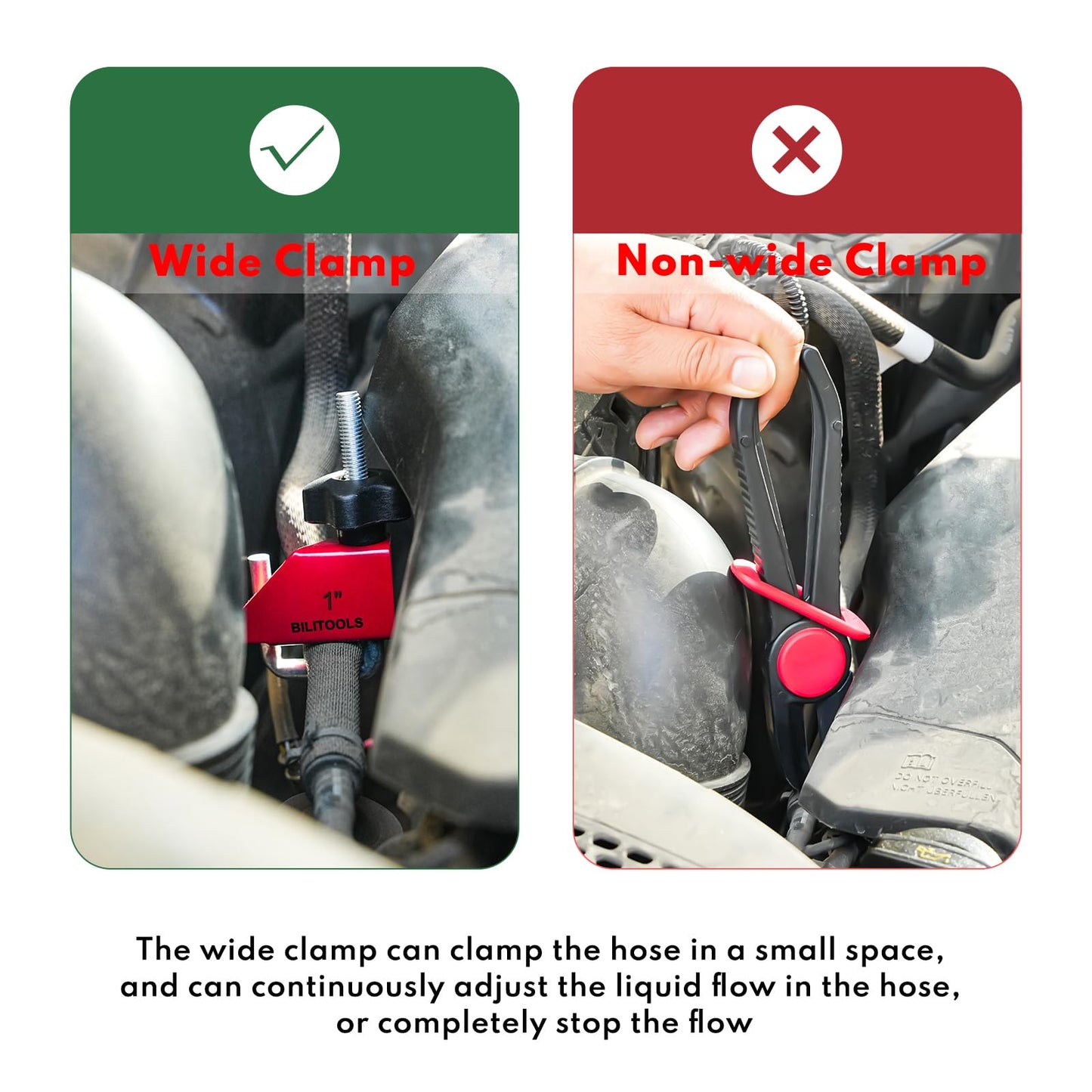 BILITOOLS 4 Piece Hose Pinch Off Pliers Clamp Pliers for Flexible Fuel Line Coolant Radiator Brake Hoses Clamp Tool etc, Without Damaging the Line