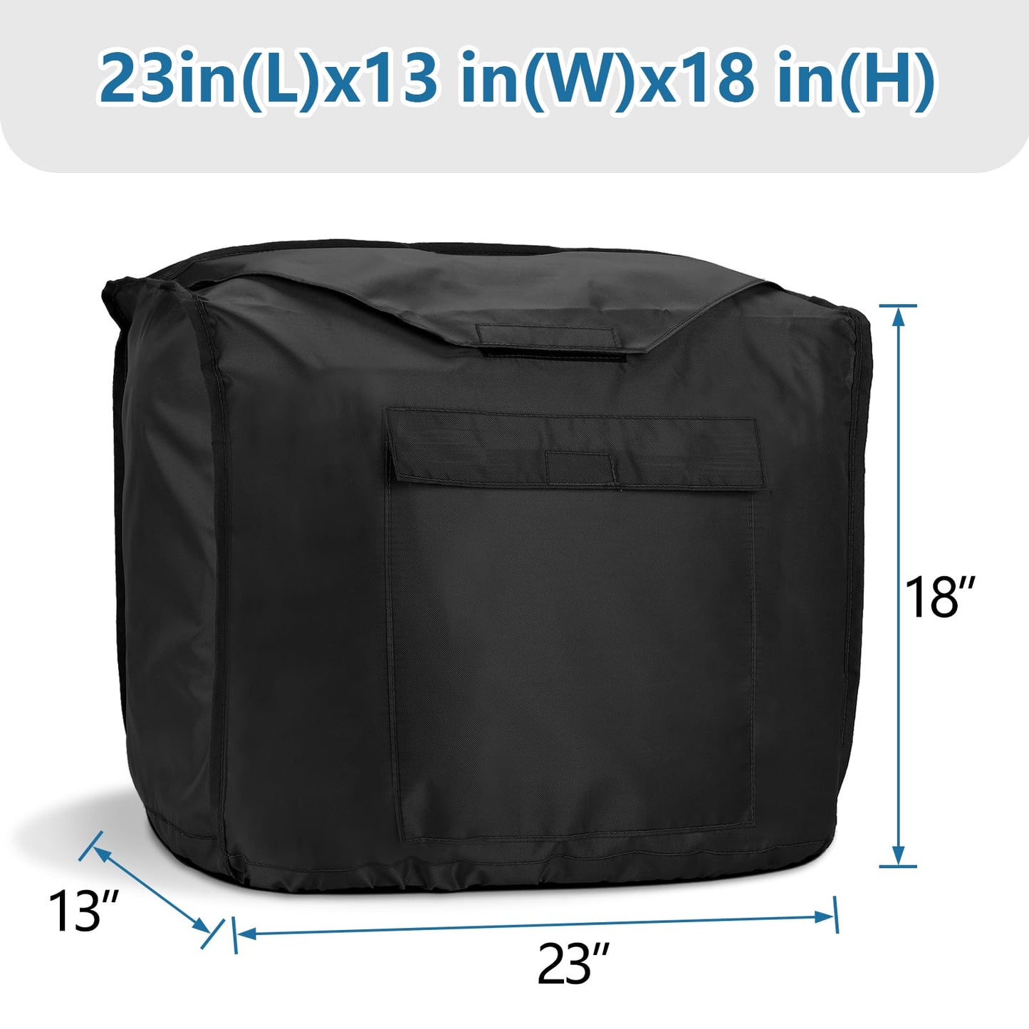 Waterproof Universal Generator Cover for Most Portable Generators 2000-3500 Watt EU2200i EU3200, Heavy Duty Thicken 600D Polyester,Weather and UV Resistant(23 x 13 x 18 inch-Black)