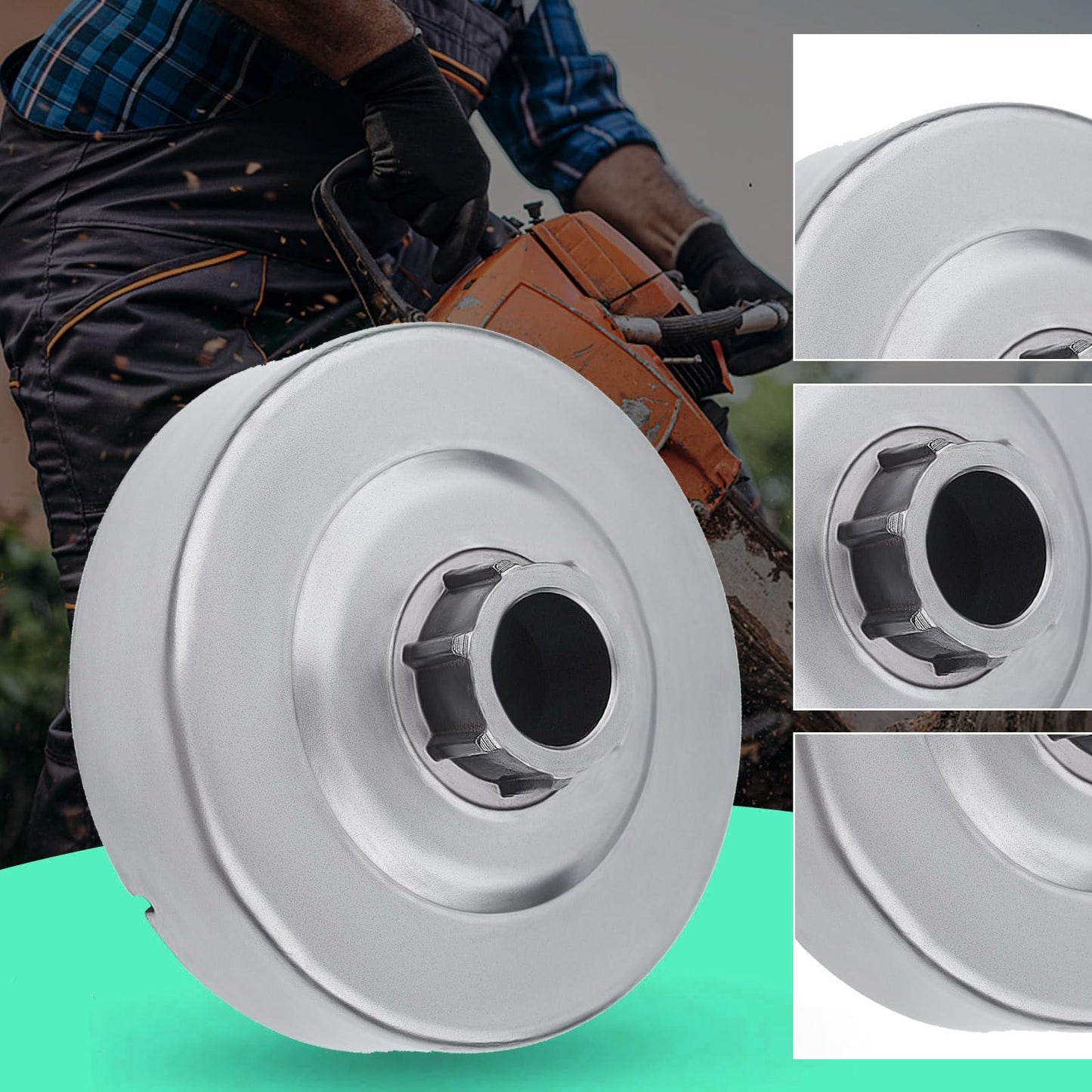 Adefol Clutch Drum Rim Sprocket Kit for Stihl 026 MS260 024 MS240 Chainsaw 325-7 325-8 Replace Parts 112 1160 2051