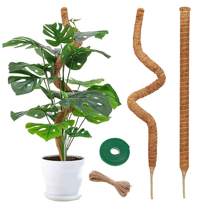 SYCARON Moss Pole, 2 PCS 47.2 Inches Moss Pole Plant Support Monstera, Coco Coir Plant Support Stakes for Small/Medium Potted Climbing Plants, Indoor Plants to Grow Upwards