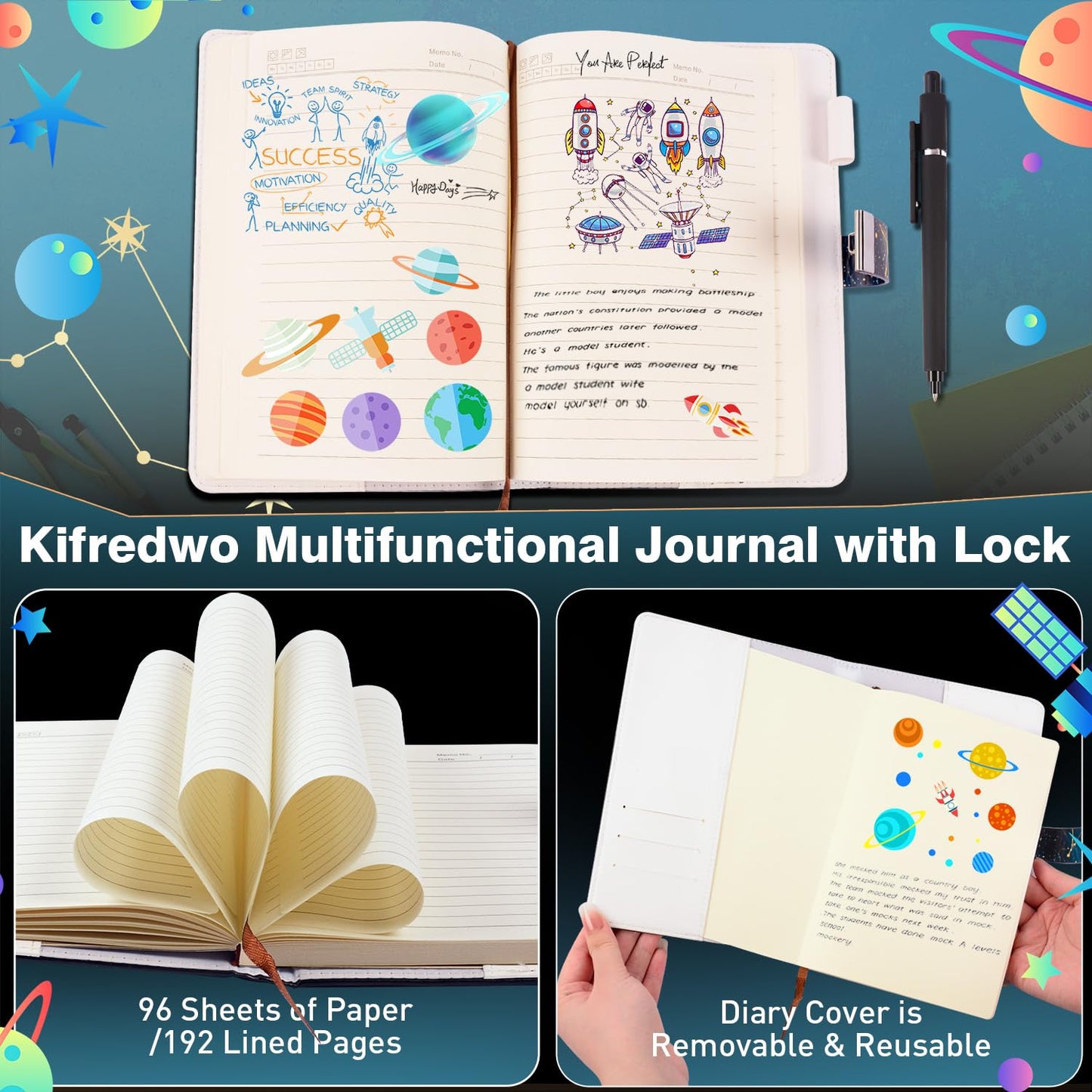 Diary with Lock for Boys Ages 8-12, A5 Journal with Lock 192 Pages-Adventure Travel Kids Journals for Teen Boys, Secret Diary with Pen, Notebook for 10 11 12 13 14 15 Teenage Kids Men