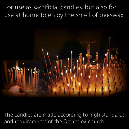 Danilovo Thin Taper Beeswax Candles - Honey-Scented, Decorative Candles Ideal for Birthday Decoration or Church Prayers - Yellow Drip Free, Tall & Smokeless Pack of 50 pcs, 16 cm x 5 mm