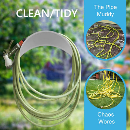 Water Hose Holder, Hose Holders Organizer for Outside Can Accommodate Large Hoses, Wall Mount Garden Hose Holder Hanger for Storage Waterhose (1 Pack)