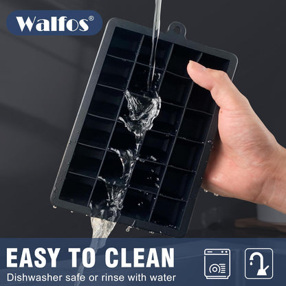Silicone Ice Cube Tray with Lids, Walfos 3 Pack 72 Cubes Silicone Ice Cube Molds, Flexible and Easy Release, BPA Free and Dishwasher Safe, Perfect for Cocktail, Whiskey, Chocolate