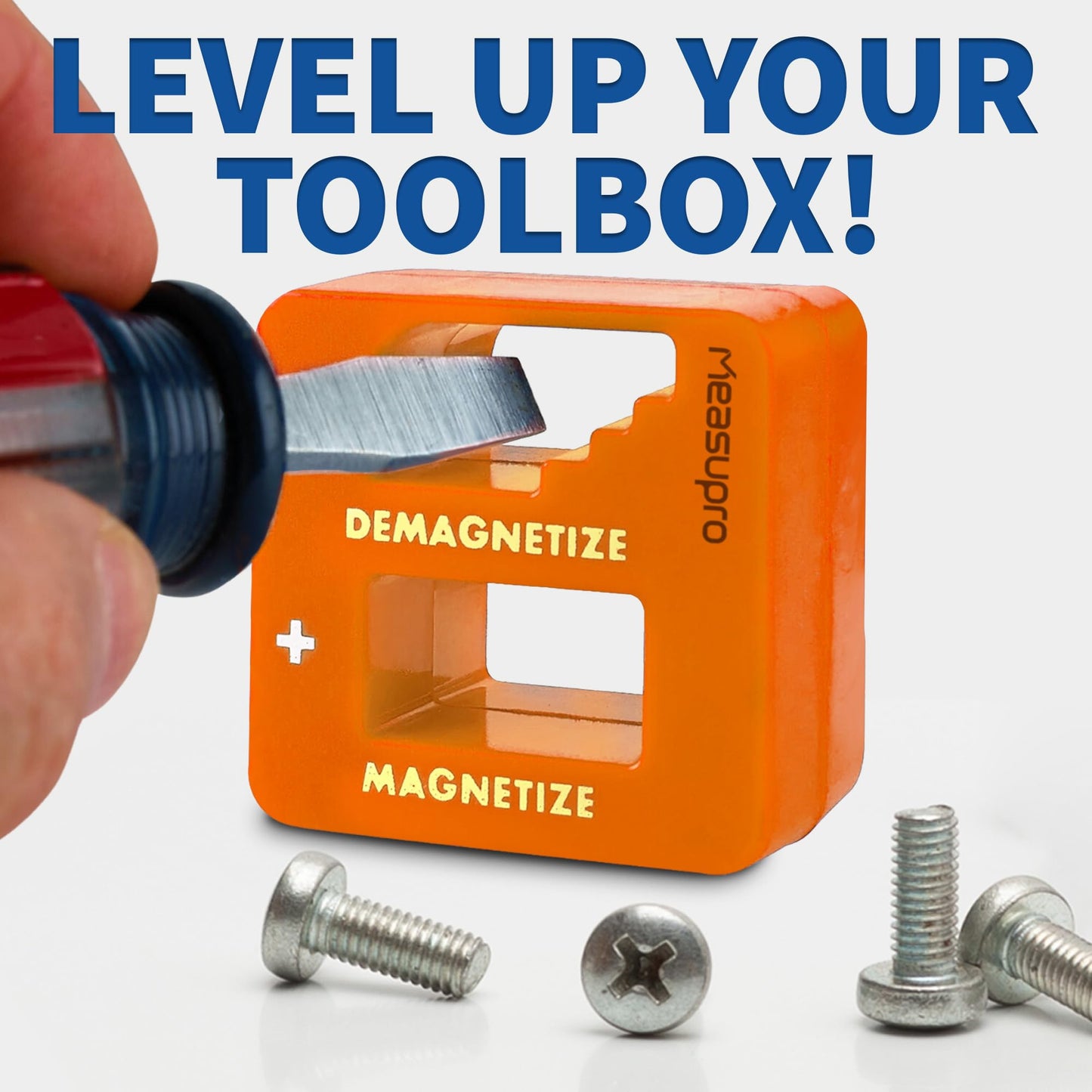 MeasuPro Demagnetizer and Magnetizer For Screwdrivers Tips, Bits, and Small Tools, Large or Big Screws, Drills, Drill Bits, Sockets, Nuts And Nails, 3 Pack Green, Yellow, Orange