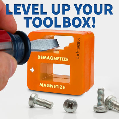 MeasuPro Demagnetizer and Magnetizer For Screwdrivers Tips, Bits, and Small Tools, Large or Big Screws, Drills, Drill Bits, Sockets, Nuts And Nails, 3 Pack Green, Yellow, Orange