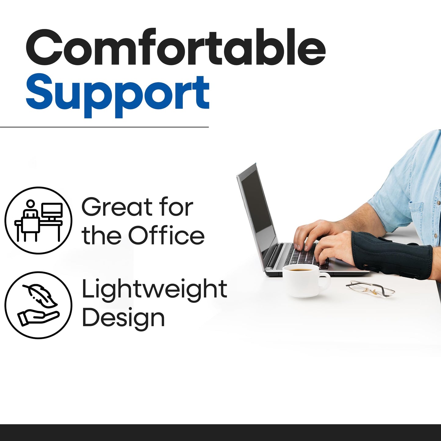 Carpal Tunnel Wrist Brace | Night Wrist Support Guard | Wrist Splint & Hand Brace | Carpal Tunnel Syndrome & Wrist Tendonitis Pain Relief with Forearm Compression | For Men & Women (Fits Most, Left)