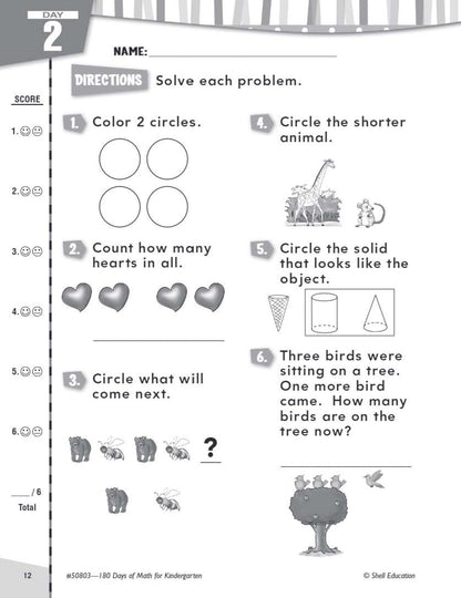 180 Days™: Math for Kindergarten: Practice, Assess, Diagnose