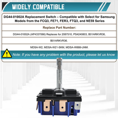 DG44-01002A Dual Infinite Switch/Range Dual Burner Infinite Switch Engergy Replace for 2087510, MDSA-W21-SKM, MDSA-W888-UNM Energy Regulator Compatible with Samsung