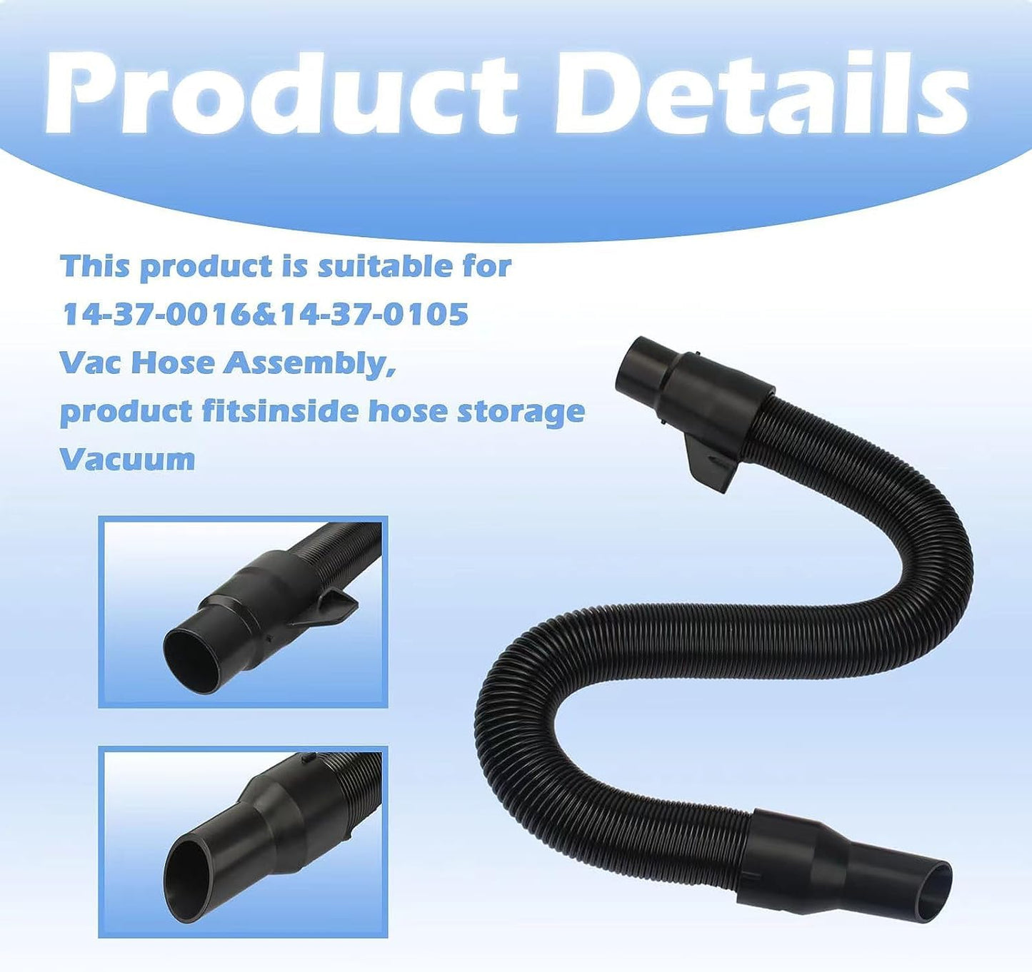 14-37-0105 Vacuum Hose Assembly for Milwau-kee Wet/Dry,Replacement for Milwau-kee 18V/28V Wet/Dry Vacuum 0780-20 0880-20 0970-20 Hose - Internal Storage