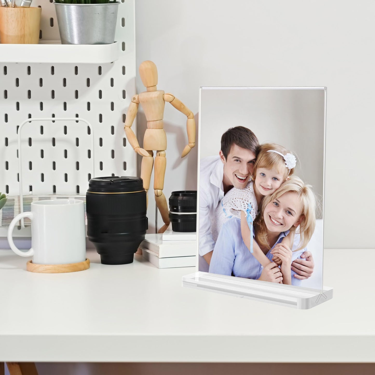 20 Pack Acrylic Sign Holder Clear Display Stand Double Sided Vertical Flyer Menu Brochure Holders for Restaurant Wedding School Office Hotel Party, 4 x 6Inch