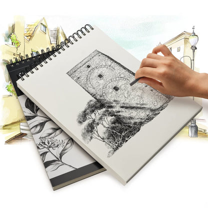2 Pack Sketch Books, AGPtEK Art Drawing Pad, Drawing Paper 9 X 12 inch, 100 Sheets in Each Pack, 60lb/100g，Ideal for Watercolor, Acrylic Art, Sketching and Noteboo2 Pack Sketch Books