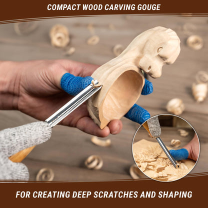 BeaverCraft Wood Carving Gouge K9/10 Woodworking Hand Chisel Compact Wood Carving Knife for Beginners and Profi