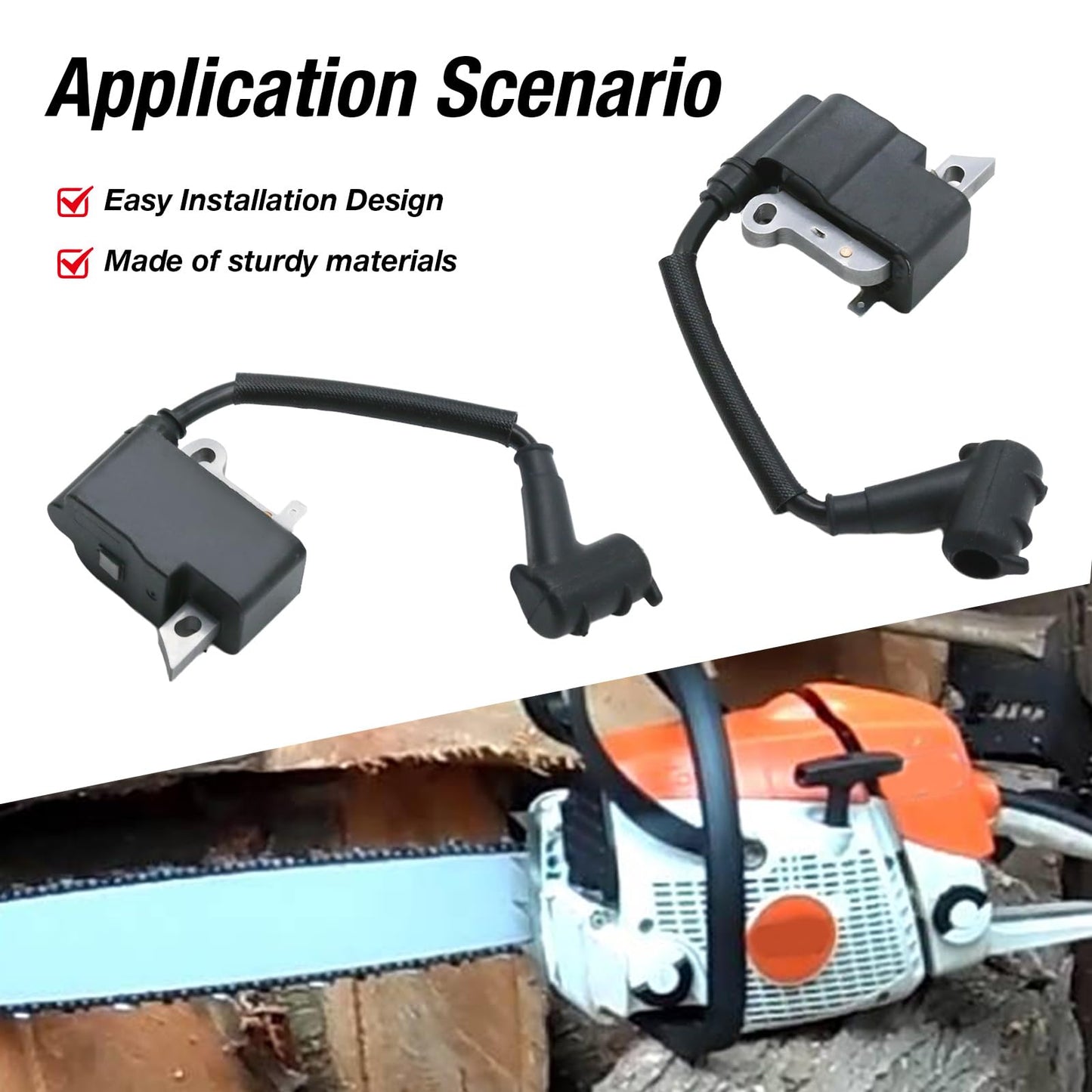 VIKKSAER 1133 400 1350 Ignition Coil Module with Spark Plug Fuel Filter, Replacement for Stihl MS270 MS280 MS 270 280 Chainsaw, Replaces 1133-400-1350