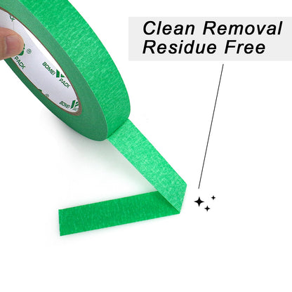 BOMEI PACK Green Tape 18mm x 55yds, 8rolls Green Painters Masking Tape for General Painting