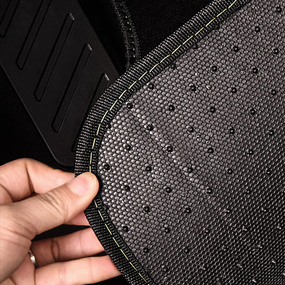 CAR PASS Waterproof Universal Fit Car Floor Mats, Faux Leather Car Carpet Mats with Anti-Slip Nibbs Backing & Driver Heel Pad Fit for SUV,Vans,sedans, Trucks,Set of 4pcs(All Black)